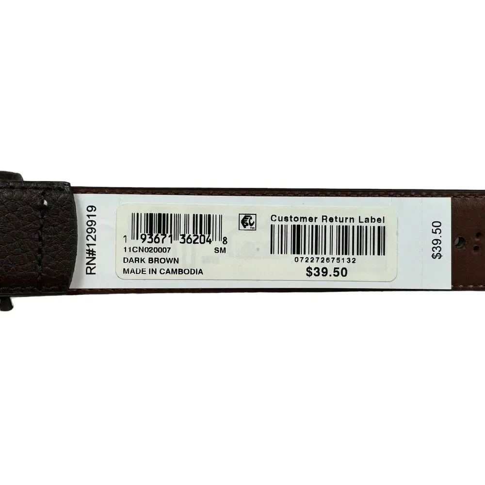 Club Room Mens Casual Brogue Dress Belt Brown S 30-32 - Picture 3 of 4